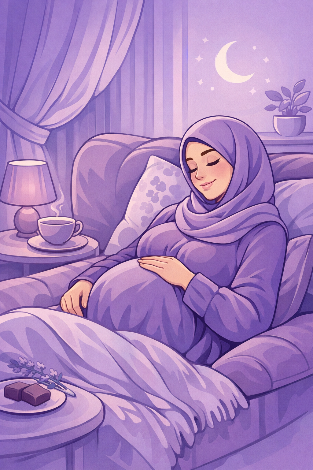 مادر باردار در حال استراحت