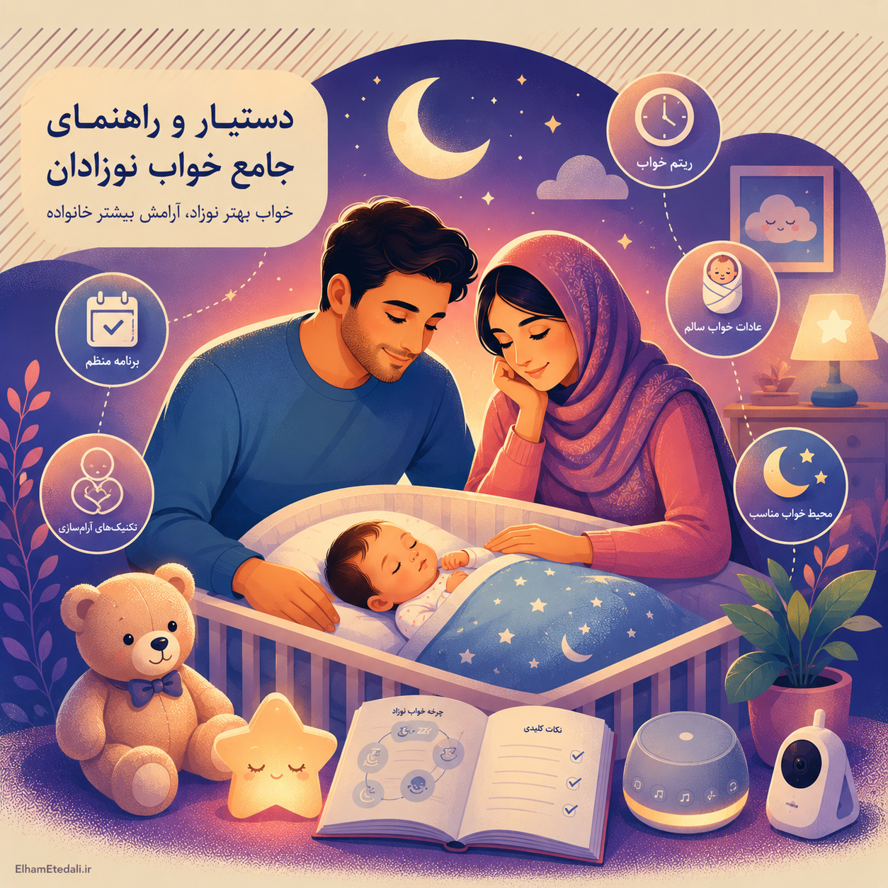 دستیار هوشمند و راهنمای جامع خواب نوزادان